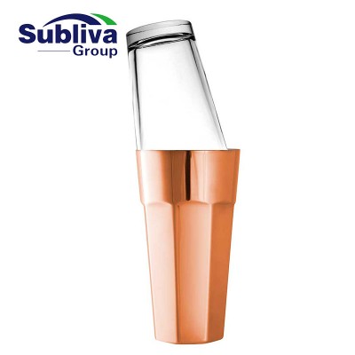 Copper Plated Octagonal Boston Shaker 650ml