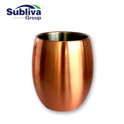 Copper Plated Premium Double Wall Oval Mug 500ml