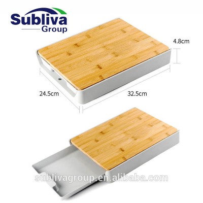 Bamboo Cutting Board With Tray