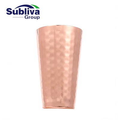 Copper Plated Tapered Mug - Hammered 350ml