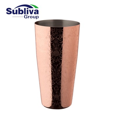 Copper Plated Patterned Boston Shaker 28oz