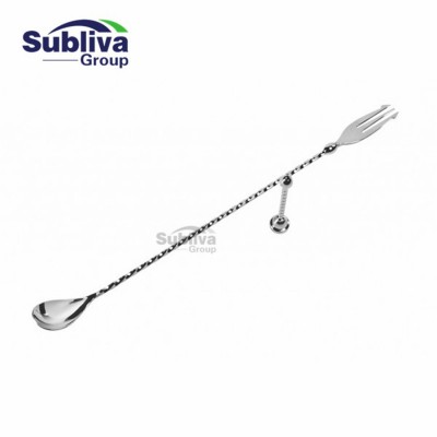 346mm Spiral Pattern Stainless Steel Bar Spoon Bar Bartender Cocktail Shaker Cocktail Mixing Spoon fork and spoon