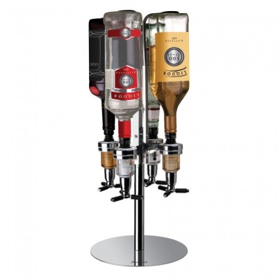 Rotary 4 Aluminium Bracket Stand Bottle Liquor Dispenser(1.5 litre)