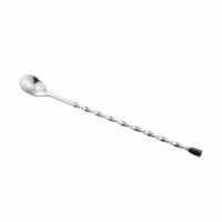 Novelty 288mm Stainless Steel 304 Flat Disc Twisted Cocktail Spoon