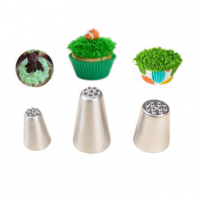 Stainless steel grass nozzles set 3pcs for cake