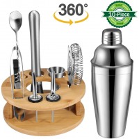 Professional Bartender Kit 10-Piece Stainless Steel Cocktail Shaker Bar Tool Set