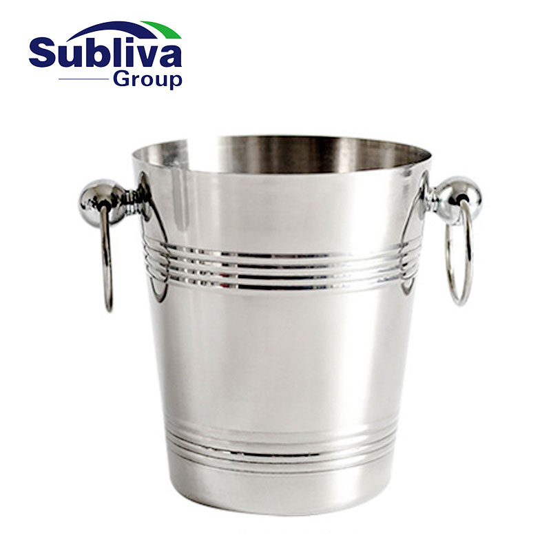 Stainless Steel Champagne Bucket With Line Pattern 5.0L