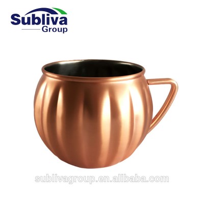 Copper Plated Pumpkin Mug With Handle 700ml