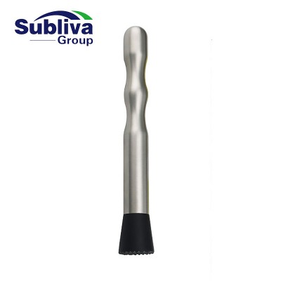 Stainless Steel Muddler  With Finger Groove