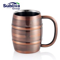 Antique Copper Plated Barrel  Mug 250ml